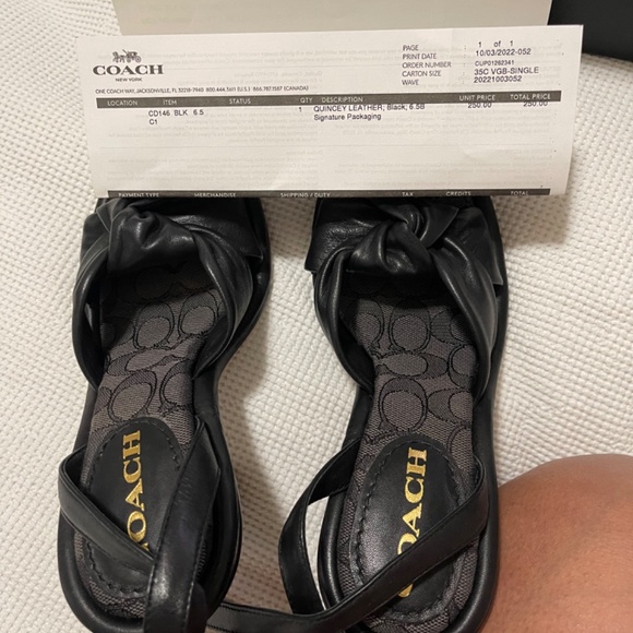 COACH QUINCEY LEATHER HEELS - Picture 2 of 7